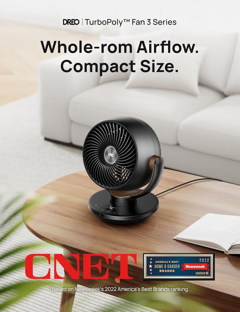 Dreo Fan for Bedroom, Desk Air Circulator Fan with Remote, 11 Inch Table Fans for Whole Room, 60ft Powerful Airflow, 120° Vertical Manual +90° Oscillating, 4 Speeds, 8H Timer, Quiet Fan, Home - Image 2